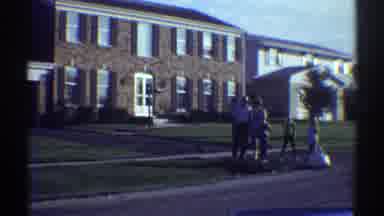Clarendon Hills Illinois (1969): Family Of Five Stands On Curb Of Red Brick House