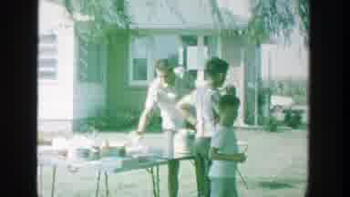 Michigan (1964): America Family Picnic Barbecue Sitting At Outside On Chairs
