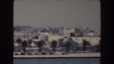 California (1961): Water Front City Cape With Palm Trees Streets And Cars