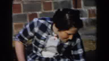 California-1961: Family of Three Wave Goodbye in Backyard