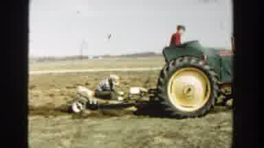 Wisconsin Dells Wisconsin (1954): The Field Is Being Sloughed Using A Machine By