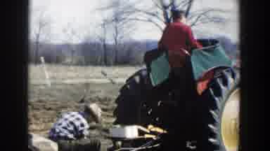 Wisconsin Dells Wisconsin (1954): Tractor Pulls Small Wagon That The Other Man