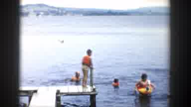Wisconsin Dells Wisconsin (1954): Several Kids Swimming Together Floating And