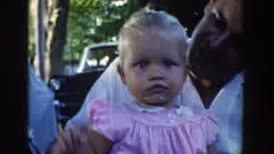 Wisconsin Dells Wisconsin (1954): Baby With Food On Chin And Rocking In A Cradle