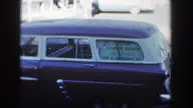 Wisconsin Dells Wisconsin (1954): Hearse Parked On The Side Of A City Street As