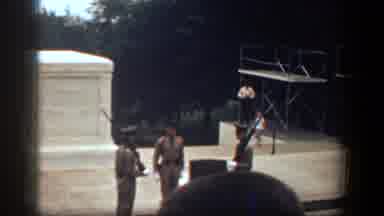 Washington DC (1961): Three Guards Standing At The Center Of A Monument