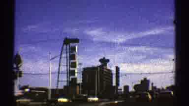 NEVADA-1969: Approaching View Of Red And Yellow Shell Gas Station Sign On A