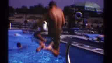 Nevada (1969): Happy Kids At The Swimming Pool In The Summer One Of Them Makes The