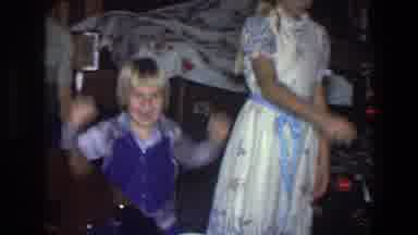 Saint Paul Minnesota-1971: Two Well Dressed Children Celebrating Christmas