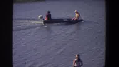 Saint Paul Minnesota (1971): People Driving A Motorboat Around A Lake