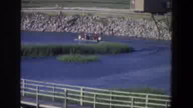 Saint Paul Minnesota (1971): White Motorboat White Stone Wall And Green Grass On A