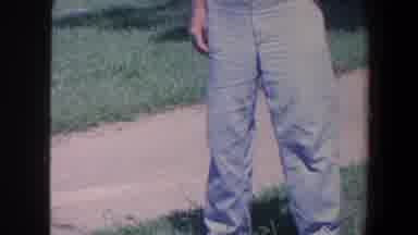 Iowa-1959: Man At A Cemetery