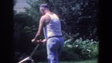 Iowa (1959): Strong And Hard Working Grandfather Cleans The Front Yard