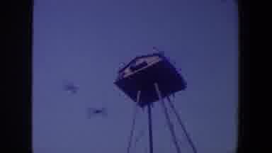 Iowa-1959: Birdhouse On Pole With Birds Resting And Flying