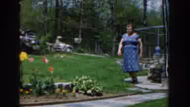 Novi Michigan (1961): House Beautiful Garden Colorful Couple Talking Looking