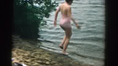 Wisconsin (1957): Family Playing In The Lake The Woman Looks Naked But Inst