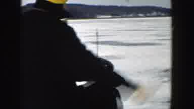 Wisconsin (1957): Lots Of Cars Parked On Beside The Frozen Lake And People Are