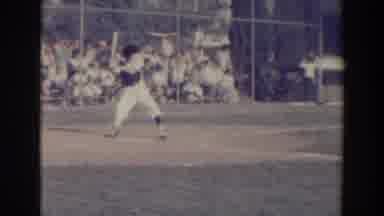North Hollywood California (1961): Kids Playing Baseball Batter Hits Ball At Home