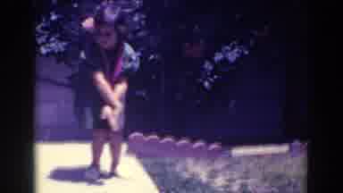 North Hollywood California (1961): Girl Dancing And Singing In Garden