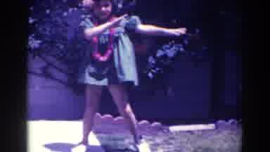 North Hollywood California (1961): Young Girl In Short Blue Dress With Puffy