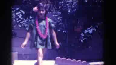 North Hollywood California (1961): Girl In Green Dress Dances Hawaiian Style
