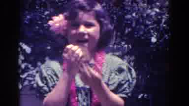 North Hollywood California (1961): Girl Wearing A Dress And Flower In Her Hair