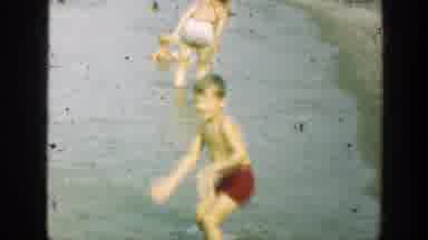 Connecticut (1947): Boys And Girls Playing In The Water With Floating Tubes