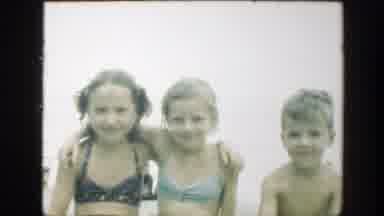 Connecticut (1947): Three Children In Swimming Costumes Smiling And Looking At The