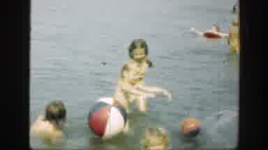 Connecticut (1947): Kids Playing In The Water With A Beach Ball