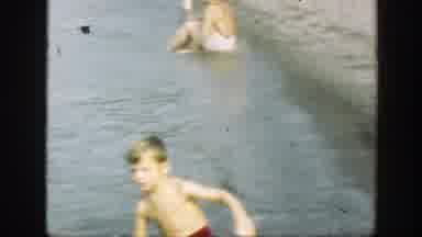 Connecticut (1947): Children Have Fun Playing In The Sea