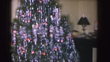 Nebraska-1955: Filming Of A House With Christmas Trees And Christmas Ornaments