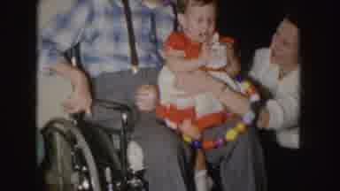 Nebraska (1955): Man In A Wheelchair With His Wife And Daughter In A Short Home