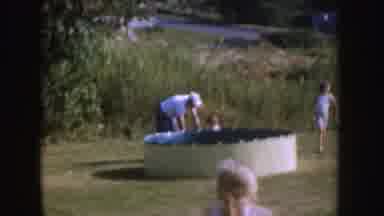 Nebraska (1955): Man Pushing Child In Stroller Kids Playing On The Lawn