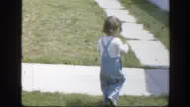 Florida (1945): A Girl In Blue Panties Playing With A Black Bag In A Small Garden
