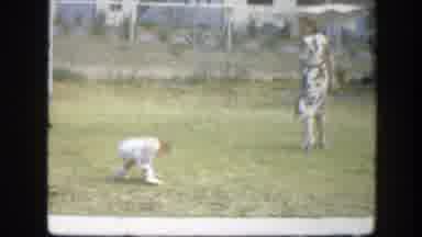 Florida (1945): Woman Walking Near The Clothes Small Kid Running And Fell Down