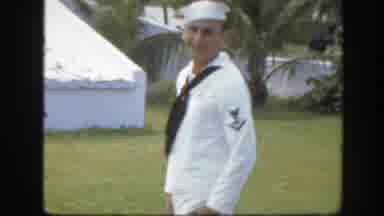 Florida (1945): Old Navy Sailor In Uniform Smiling At His Family