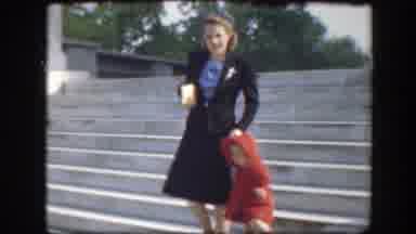 Because multitasking means walking down stairs in style, mama!