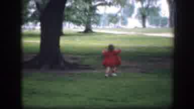 Washington DC (1945): A Young Girl Happily Run To The Birds And Wants To Catch