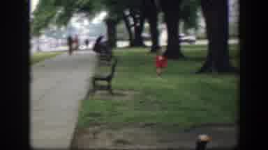 Washington DC (1945): Little Girl Playing And Running At The Park While Other