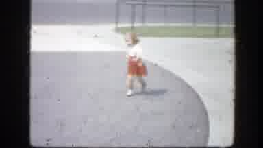 Washington DC (1945): Girl In Red Dress Laughing And Running Down The Street