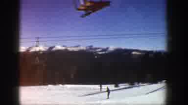 Aspen Colorado (1961): Ski Resort With Active Skiers Below Ski Lift Transporting