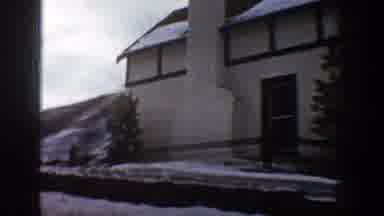 Aspen Colorado (1961): A Landscape Of A Snow Mountain Surrounded By Trees And A