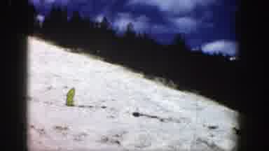 Aspen Colorado (1961): View Of Snow Covered Mountain Slope And Trees On A Sunny