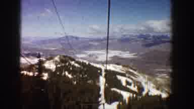 Aspen Colorado (1961): Slightly Snowy Mountains With Ski Lift Going Down The