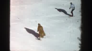 Aspen Colorado (1961): Evergreen Trees Snow Mountain Two People Skiing Skill Fast