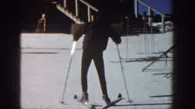 Aspen Colorado (1961): Man Practices Skiing In The Mountains A Group Of People