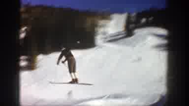Aspen Colorado (1961): An Experienced Sportsman Practicing Skiing On Icy Slopes