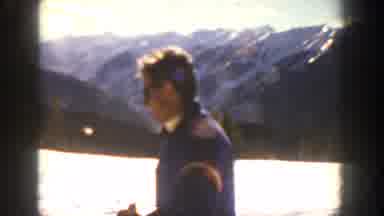 Aspen Colorado (1961): Man Laughing And Smiling With A Mountain Behind Him