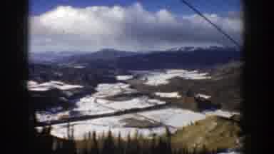 Aspen Colorado (1961): Panoramic High View Of Ski Resort With Cable Car