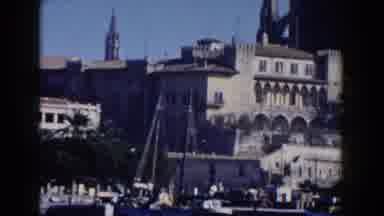 Italy (1960): Large Ship Docked At South European Looking Barbour With Some People